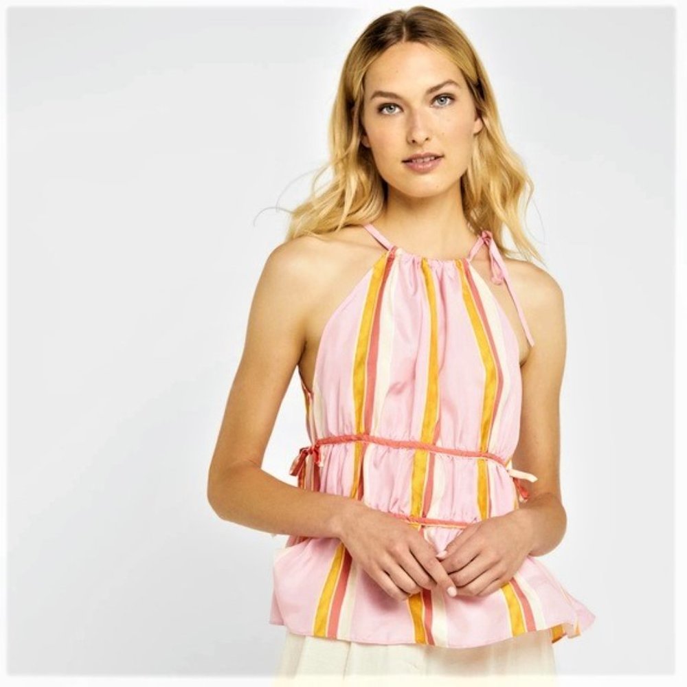 NWT! Club Monaco 100% Silk Halter Top